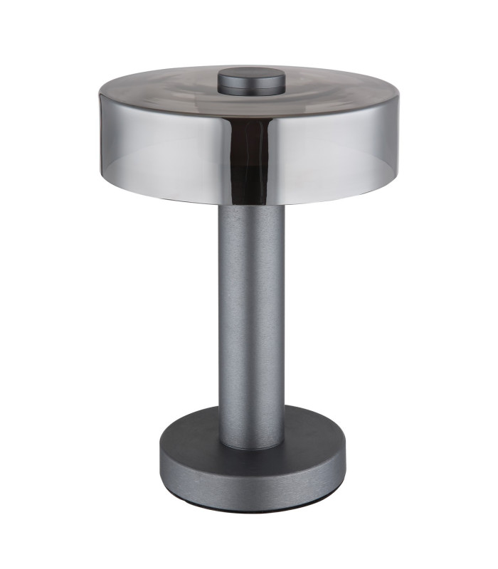 Grant Integrated LED Table Lamp Grey Matt Smoke Glass Shade LED 3000K-2