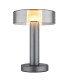 Grant Integrated LED Table Lamp Grey Matt Smoke Glass Shade LED 3000K-3