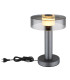 Grant Integrated LED Table Lamp Grey Matt Smoke Glass Shade LED 3000K-4