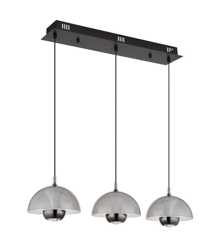 Arus Bar Pendant Ceiling Light Matt Black 3x LED 3000K-2