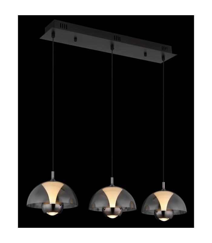 Arus Bar Pendant Ceiling Light Matt Black 3x LED 3000K-5