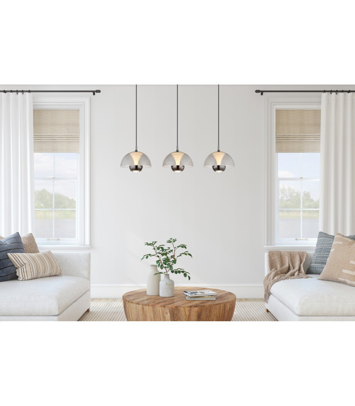 Arus Bar Pendant Ceiling Light Matt Black 3x LED 3000K-7