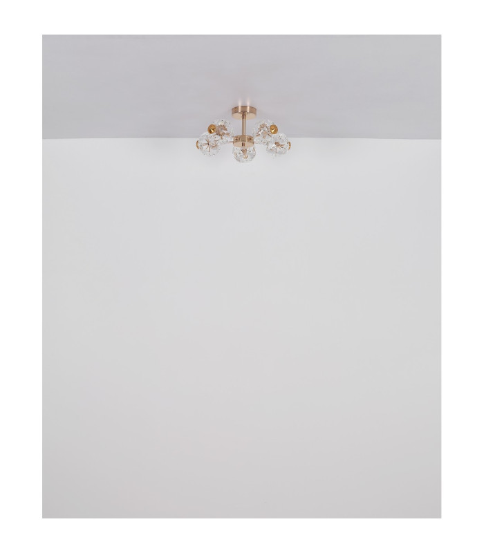 Floriella Ceiling Light Gold Colors Crystals Clear Glass Shade LED 3000K-6