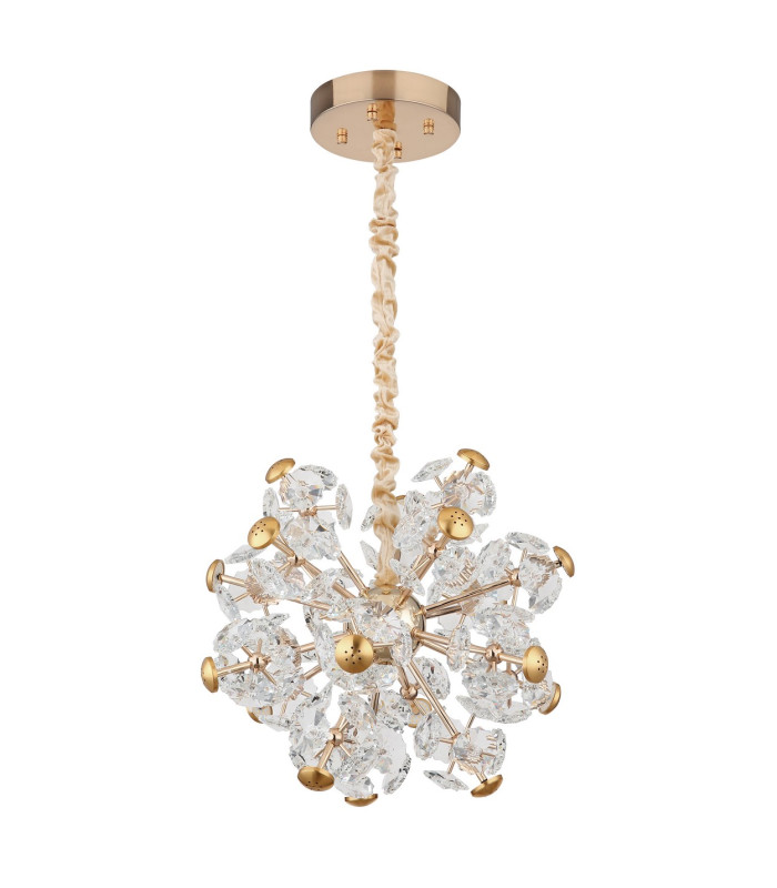 Floriella Pendant Ceiling Light Gold Colors Crystals Clear Glass Shade LED 3000K-2
