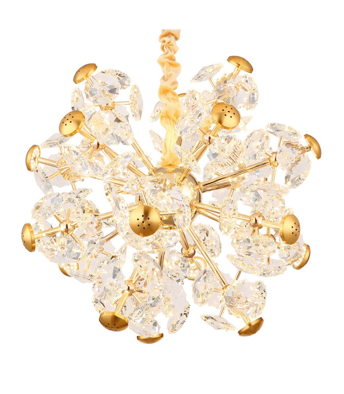 Floriella Pendant Ceiling Light Gold Colors Crystals Clear Glass Shade LED 3000K-3