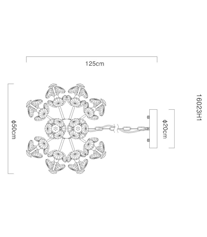 Floriella Pendant Ceiling Light Gold Colors Crystals Clear Glass Shade LED 3000K-6