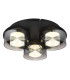 Belinda Shade Cluster Ceiling Light Matt Black Smoke Glass Shade 3x LED 4000K-1