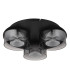 Belinda Shade Cluster Ceiling Light Matt Black Smoke Glass Shade 3x LED 4000K-2