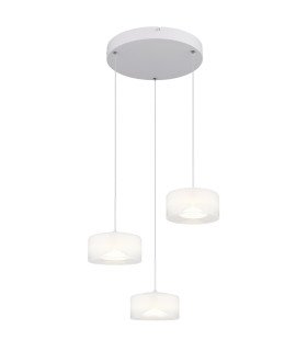 Belinda Cluster Pendant Ceiling Light White Matt Opal Glass Shade 3x LED 4000K-1