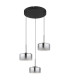 Belinda Cluster Pendant Ceiling Light Matt Black Smoke Glass Shade 3x LED 4000K-2