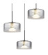 Belinda Cluster Pendant Ceiling Light Matt Black Smoke Glass Shade 3x LED 4000K-3