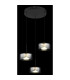 Belinda Cluster Pendant Ceiling Light Matt Black Smoke Glass Shade 3x LED 4000K-4