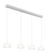 Belinda Bar Pendant Ceiling Light White Matt Opal Glass Shade 4x LED 4000K-1