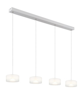 Belinda Bar Pendant Ceiling Light White Matt Opal Glass Shade 4x LED 4000K-1