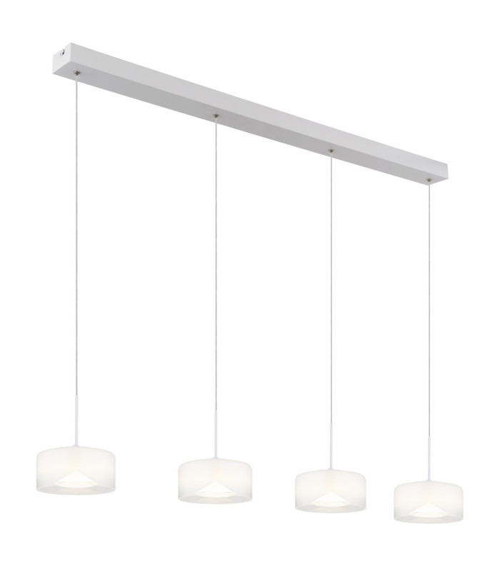Belinda Bar Pendant Ceiling Light White Matt Opal Glass Shade 4x LED 4000K-1