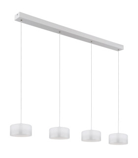 Belinda Bar Pendant Ceiling Light White Matt Opal Glass Shade 4x LED 4000K-2