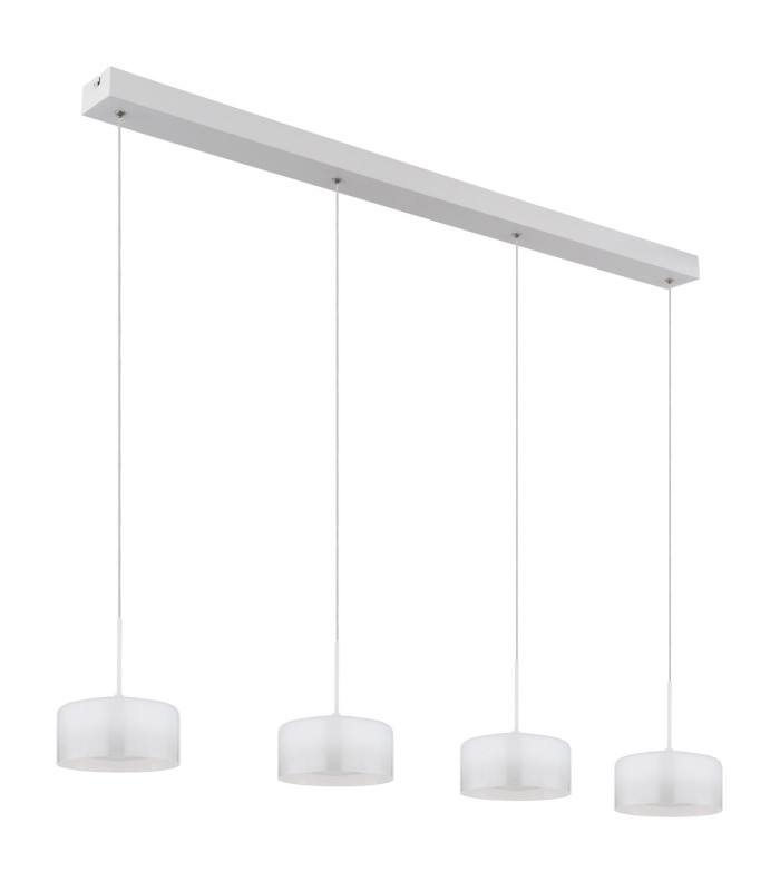 Belinda Bar Pendant Ceiling Light White Matt Opal Glass Shade 4x LED 4000K-2