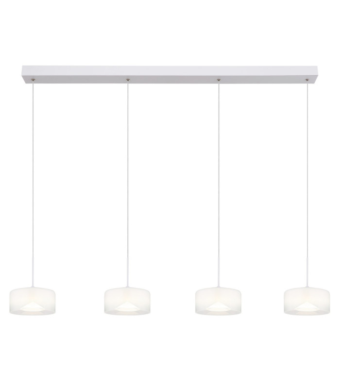 Belinda Bar Pendant Ceiling Light White Matt Opal Glass Shade 4x LED 4000K-3