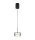 Belinda Slim Pendant Ceiling Light Matt Black Smoke Glass Shade LED 4000K-1