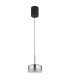 Belinda Slim Pendant Ceiling Light Matt Black Smoke Glass Shade LED 4000K-2
