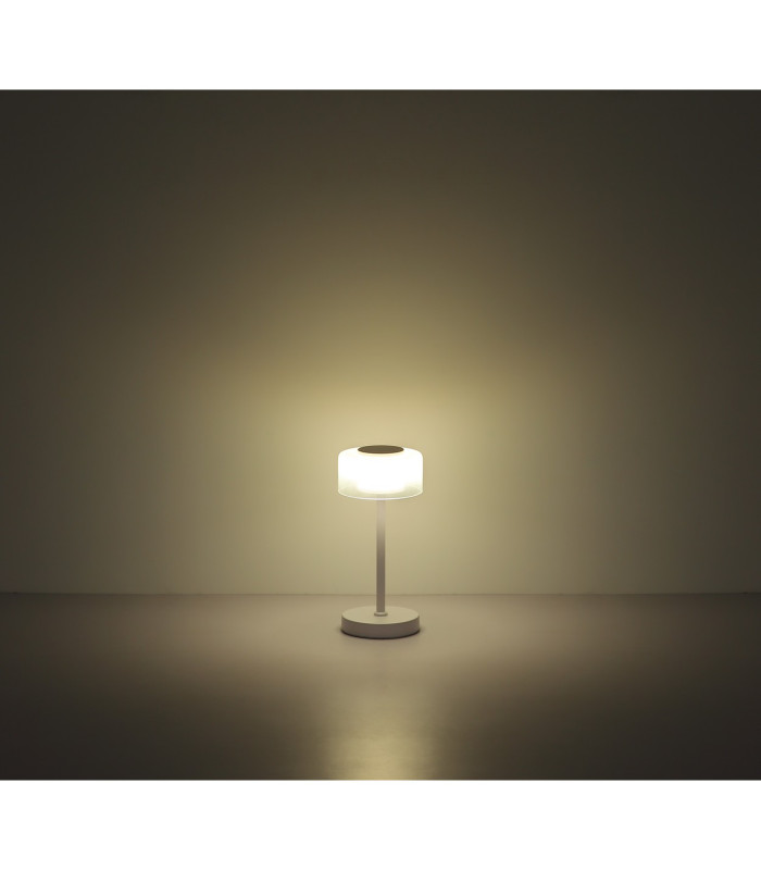Belinda Integrated LED Table Lamp White Matt Opal Glass Shade LED 4000K-5