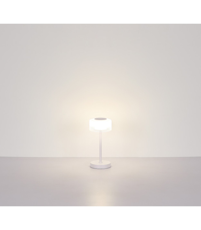 Belinda Integrated LED Table Lamp White Matt Opal Glass Shade LED 4000K-6