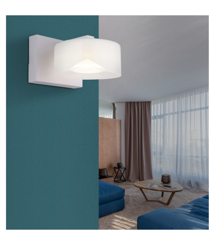 Belinda Integrated LED Wall Lamp White Matt Opal Glass Shade LED 4000K-6