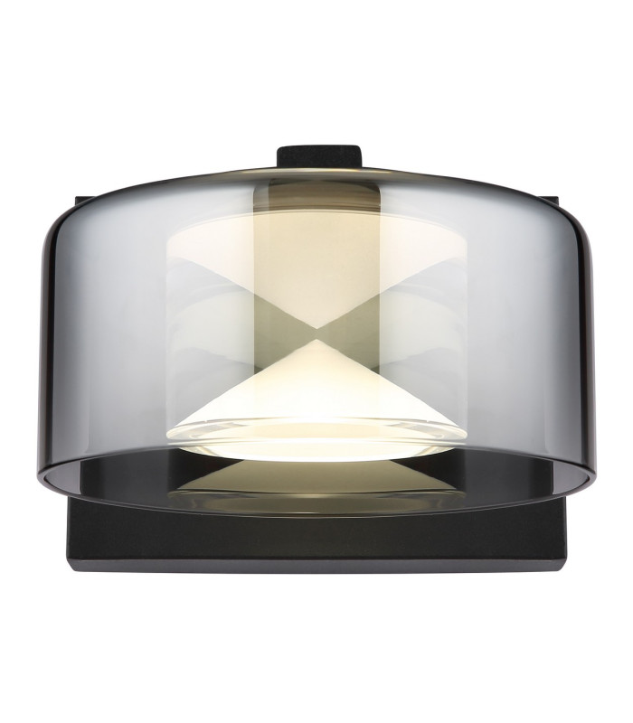 Belinda Integrated LED Wall Lamp Matt Black Smoke Glass Shade LED 4000K-3