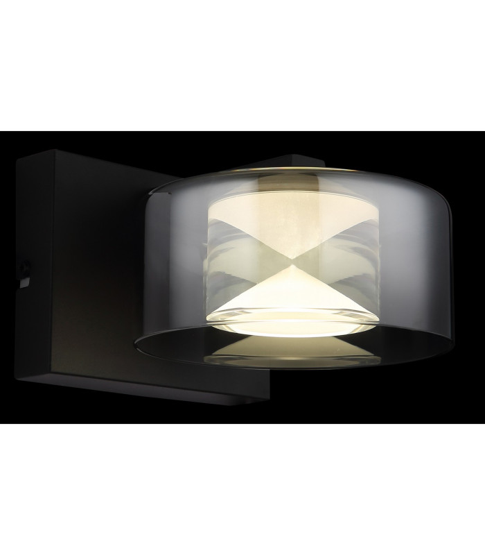 Belinda Integrated LED Wall Lamp Matt Black Smoke Glass Shade LED 4000K-4