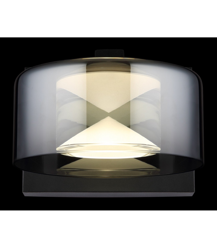 Belinda Integrated LED Wall Lamp Matt Black Smoke Glass Shade LED 4000K-5