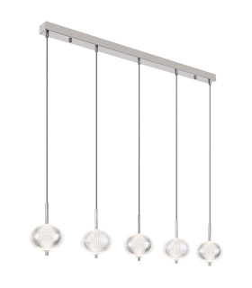 Aida Bar Pendant Ceiling Light Chrome 5x LED 3000-4500K-1