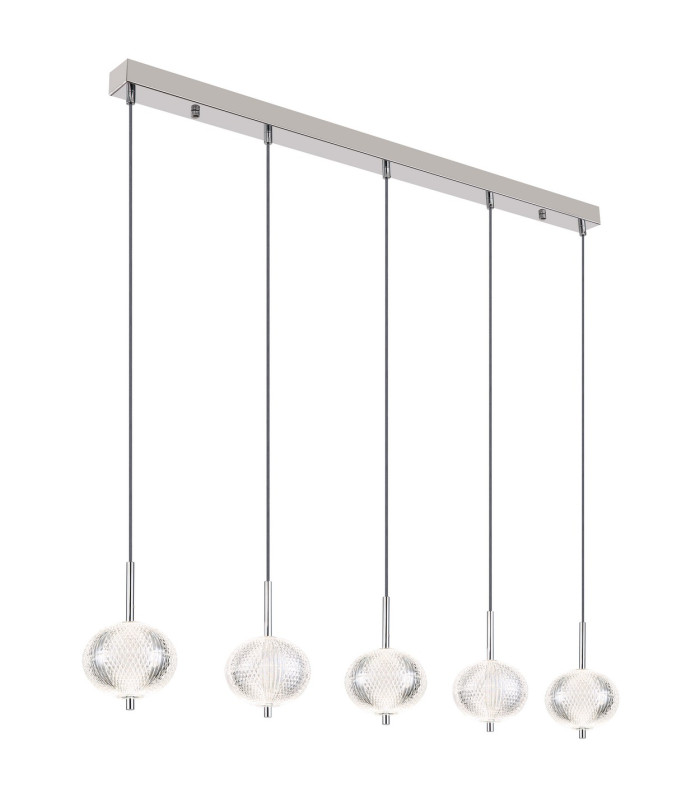 Aida Bar Pendant Ceiling Light Chrome 5x LED 3000-4500K-1