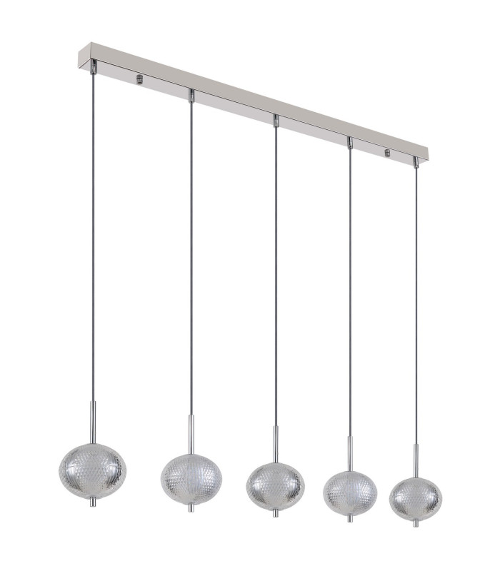 Aida Bar Pendant Ceiling Light Chrome 5x LED 3000-4500K-2