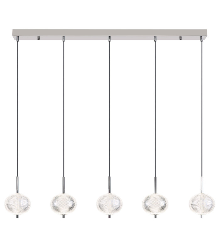 Aida Bar Pendant Ceiling Light Chrome 5x LED 3000-4500K-3