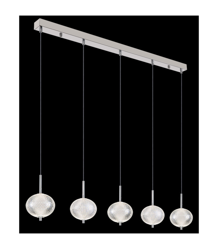 Aida Bar Pendant Ceiling Light Chrome 5x LED 3000-4500K-5
