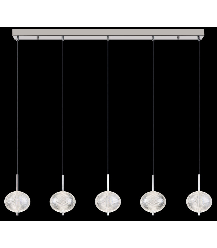 Aida Bar Pendant Ceiling Light Chrome 5x LED 3000-4500K-6