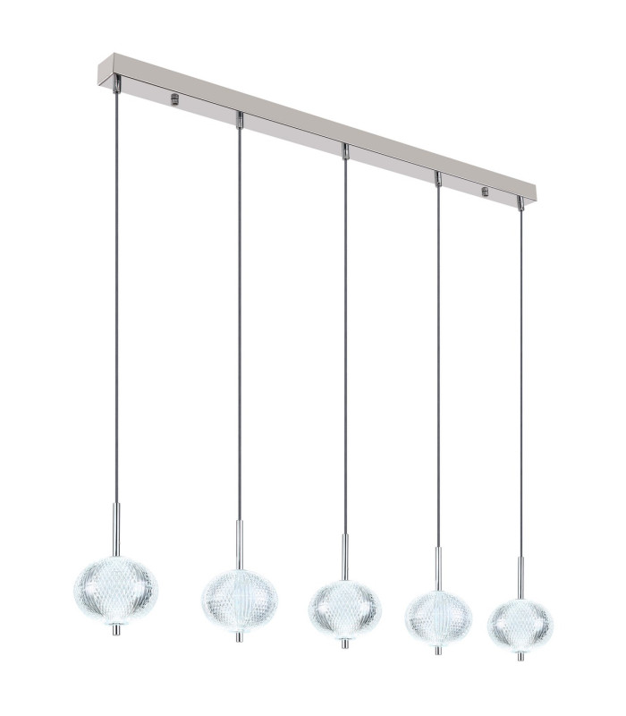 Aida Bar Pendant Ceiling Light Chrome 5x LED 3000-4500K-8