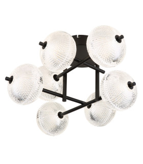 Aida Multi Arm Semi Flush Ceiling Lamp Matt Black LED 3000-4500K-1