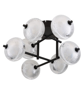 Aida Multi Arm Semi Flush Ceiling Lamp Matt Black LED 3000-4500K-2