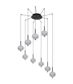 Aida Cluster Pendant Ceiling Light Matt Black 9x LED 3000-4500K-2