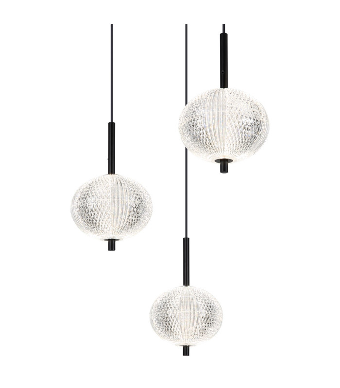 Aida Cluster Pendant Ceiling Light Matt Black 9x LED 3000-4500K-3