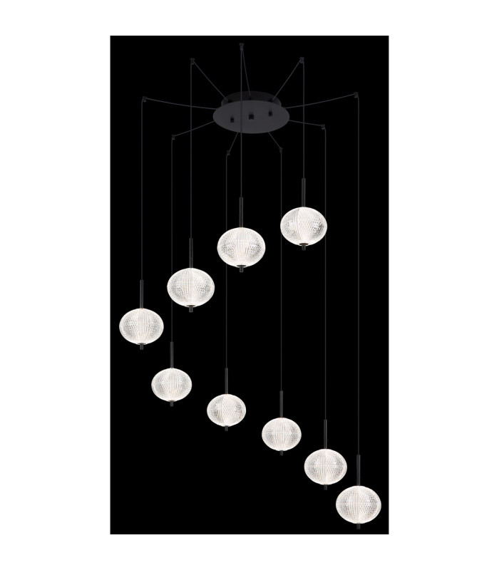 Aida Cluster Pendant Ceiling Light Matt Black 9x LED 3000-4500K-4