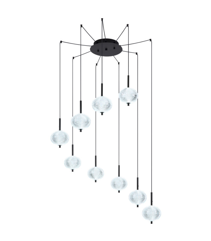 Aida Cluster Pendant Ceiling Light Matt Black 9x LED 3000-4500K-6