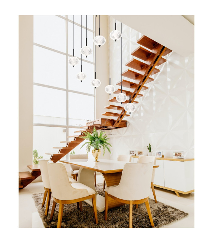 Aida Cluster Pendant Ceiling Light Matt Black 9x LED 3000-4500K-7