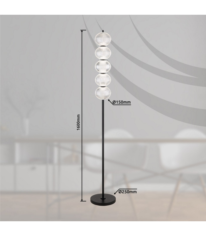 Aida LED Integrated Floor Lamp Matt Black LED Dimmable 3000-4500K Touch Dimmer-13