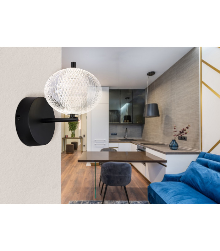 Aida Globe Wall Lights Matt Black LED 3000-4500K-8