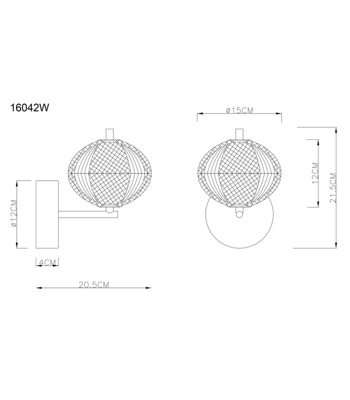 Aida Globe Wall Lights Matt Black LED 3000-4500K-9