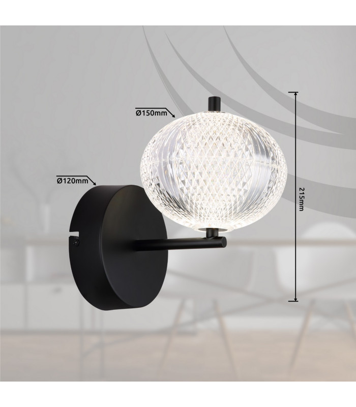 Aida Globe Wall Lights Matt Black LED 3000-4500K-10