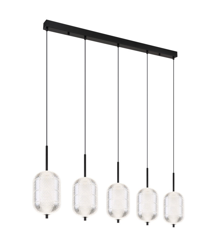 Kurius Bar Pendant Ceiling Light Matt Black 5x LED 3000-4500K-1