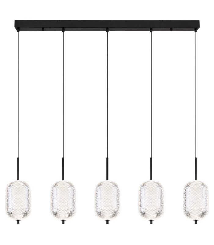 Kurius Bar Pendant Ceiling Light Matt Black 5x LED 3000-4500K-3